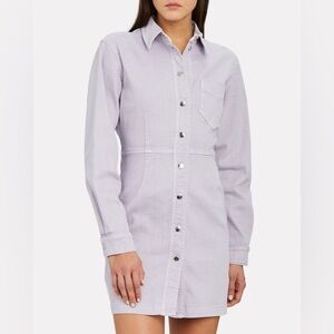 NWOT SAMSOE SAMSOE Bertha Denim Shirt Dress Lilac Purple Casual Women’s Large